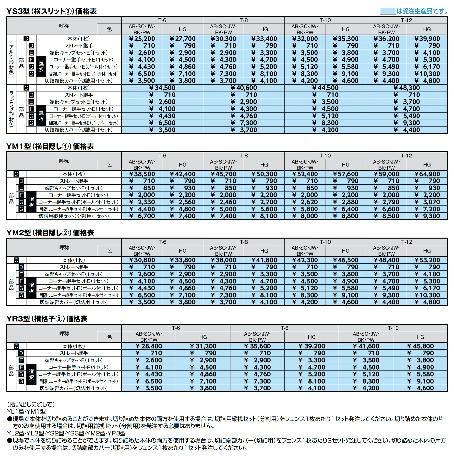 フェンスAB 2段柱 高強度仕様_価格_4