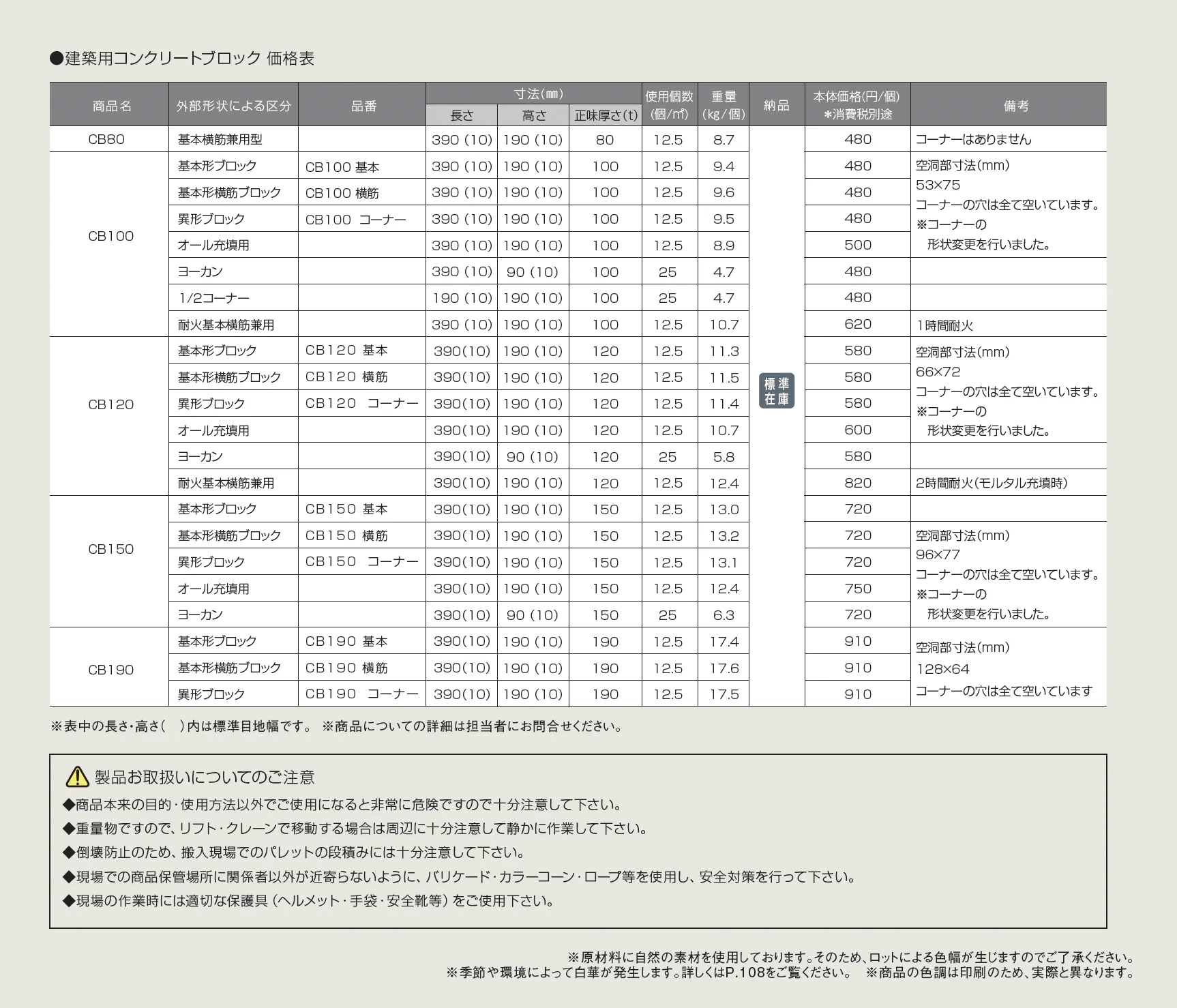 建築用コンクリートブロック【2025年版】_価格_1