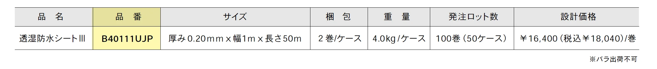 透湿防水シートⅢ【2025年版】_価格_1