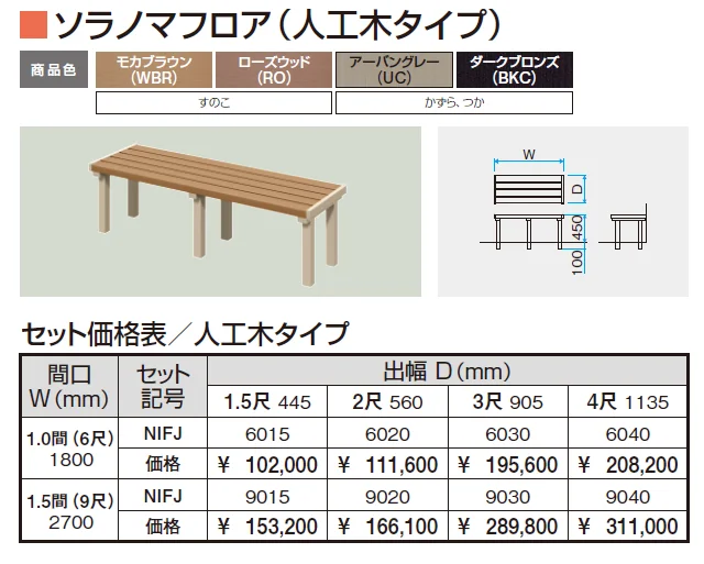 濡縁 ソラノマフロア（人工木タイプ）【2024年版】_価格_1