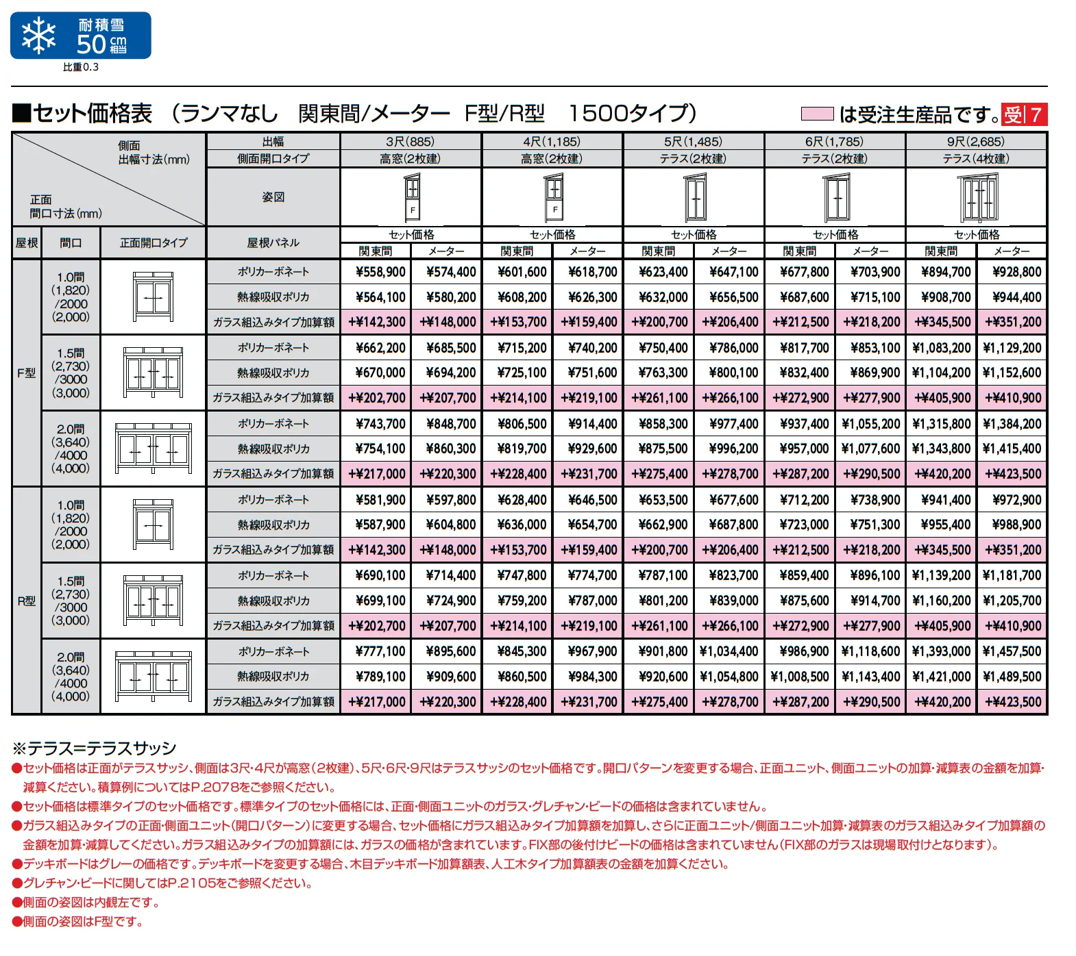 サニージュ R型 床納まり(ランマなし)関東間_価格_3