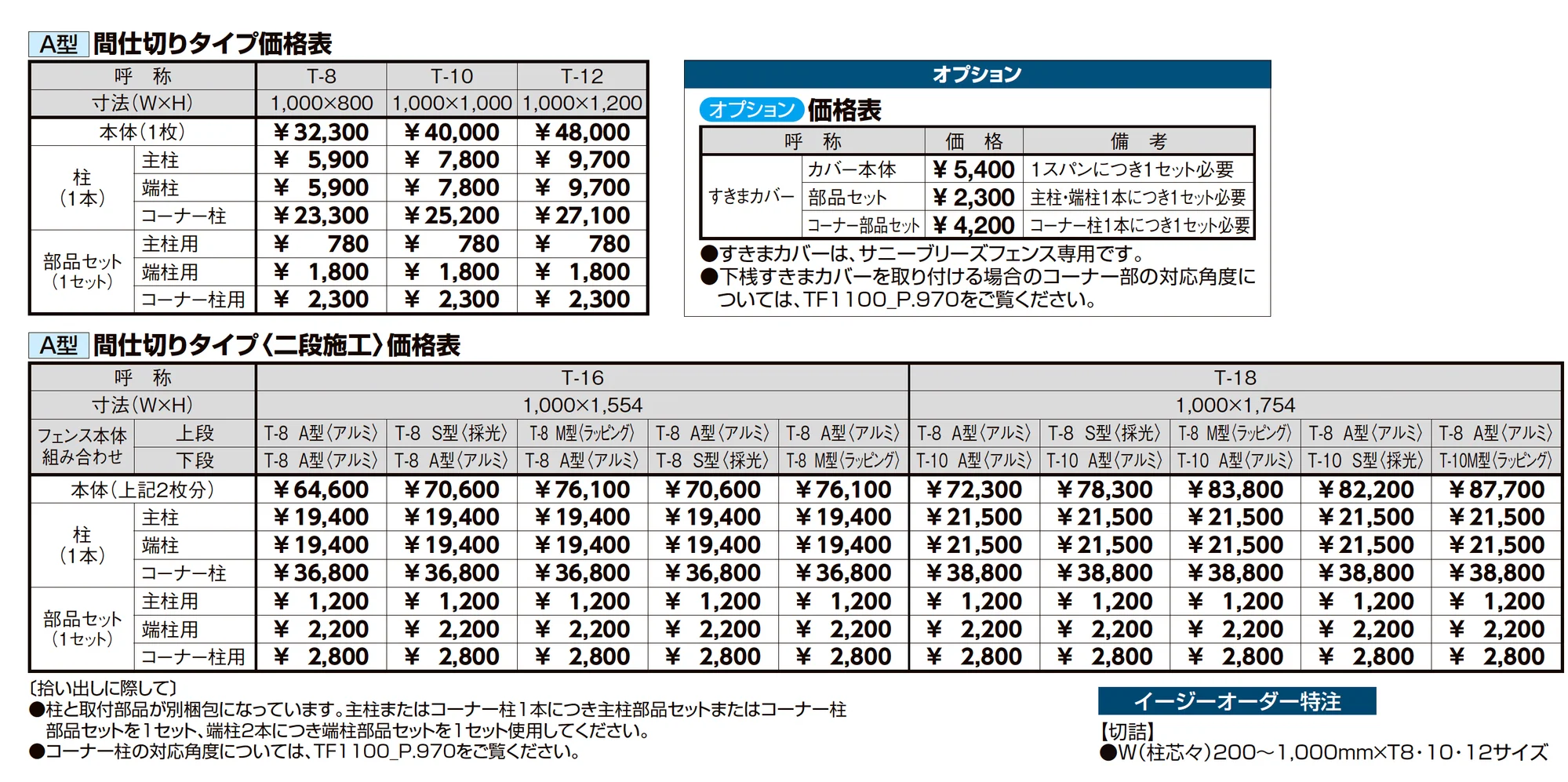 サニーブリーズフェンス A型(アルミタイプ)_価格_2