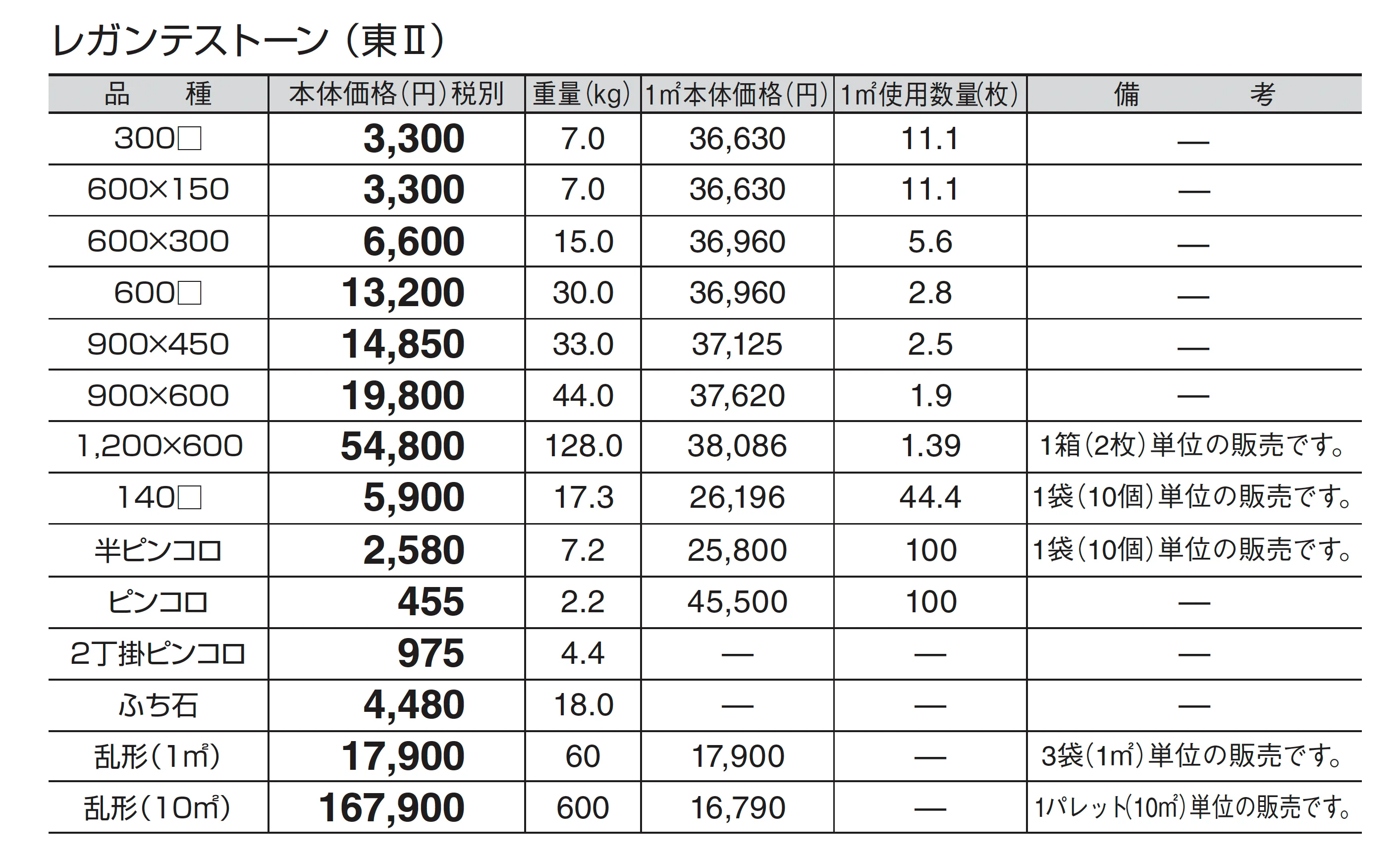 レガンテストーン_価格_2
