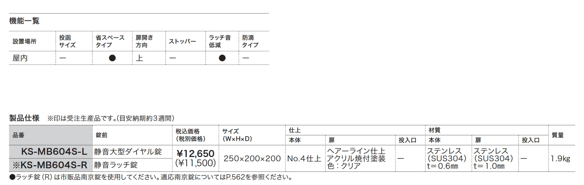 ポスト MB604S_価格_1