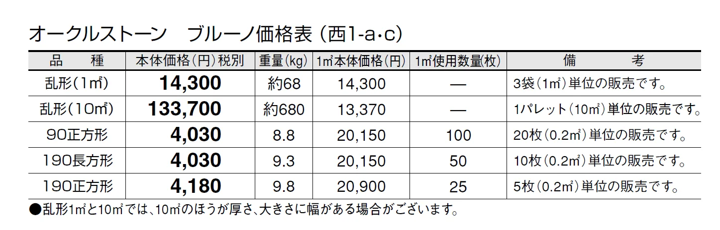 オークルストーン ブルーノ【2024年版】_価格_3