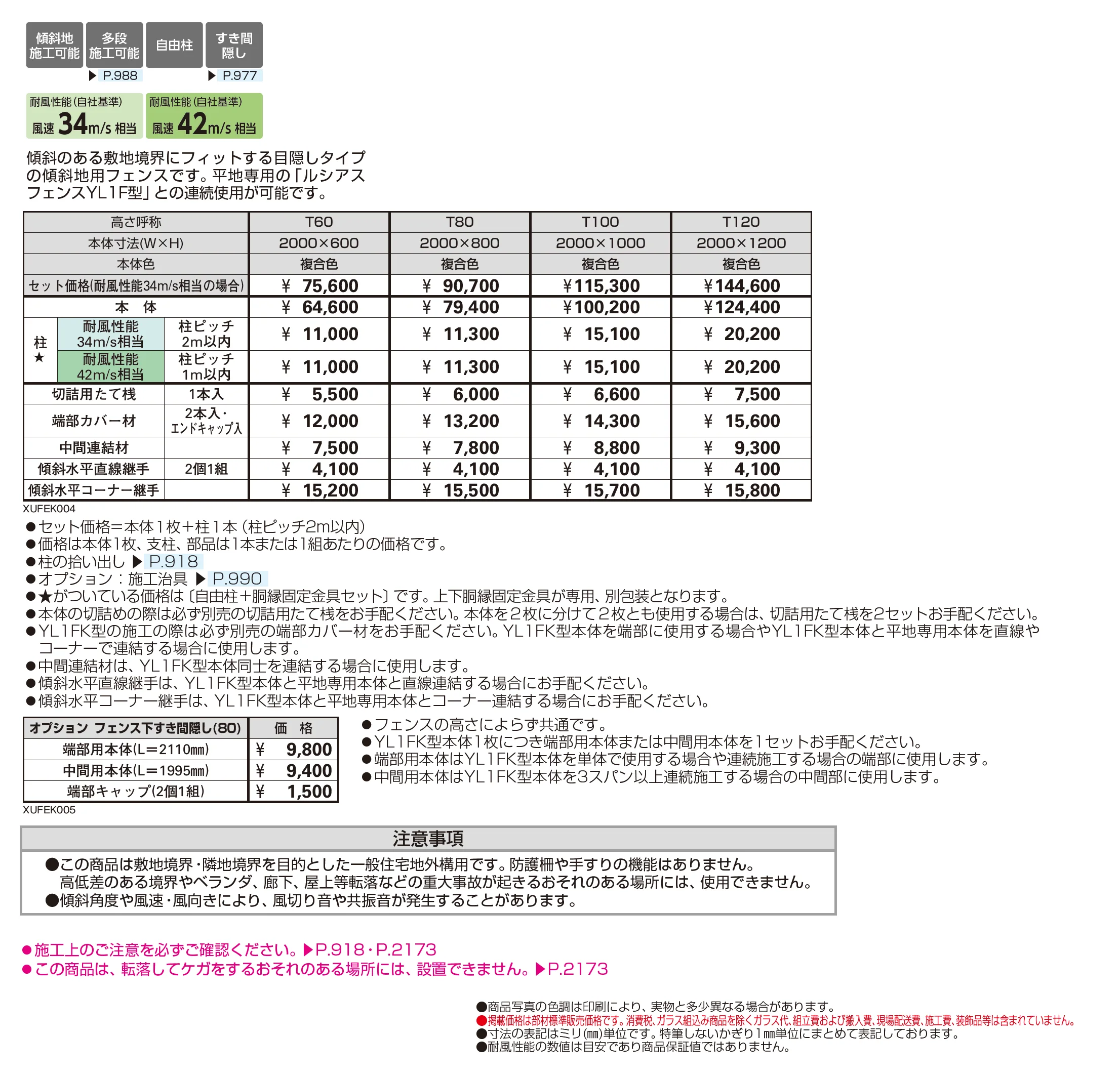 ルシアス フェンス YL1FK型_価格_1