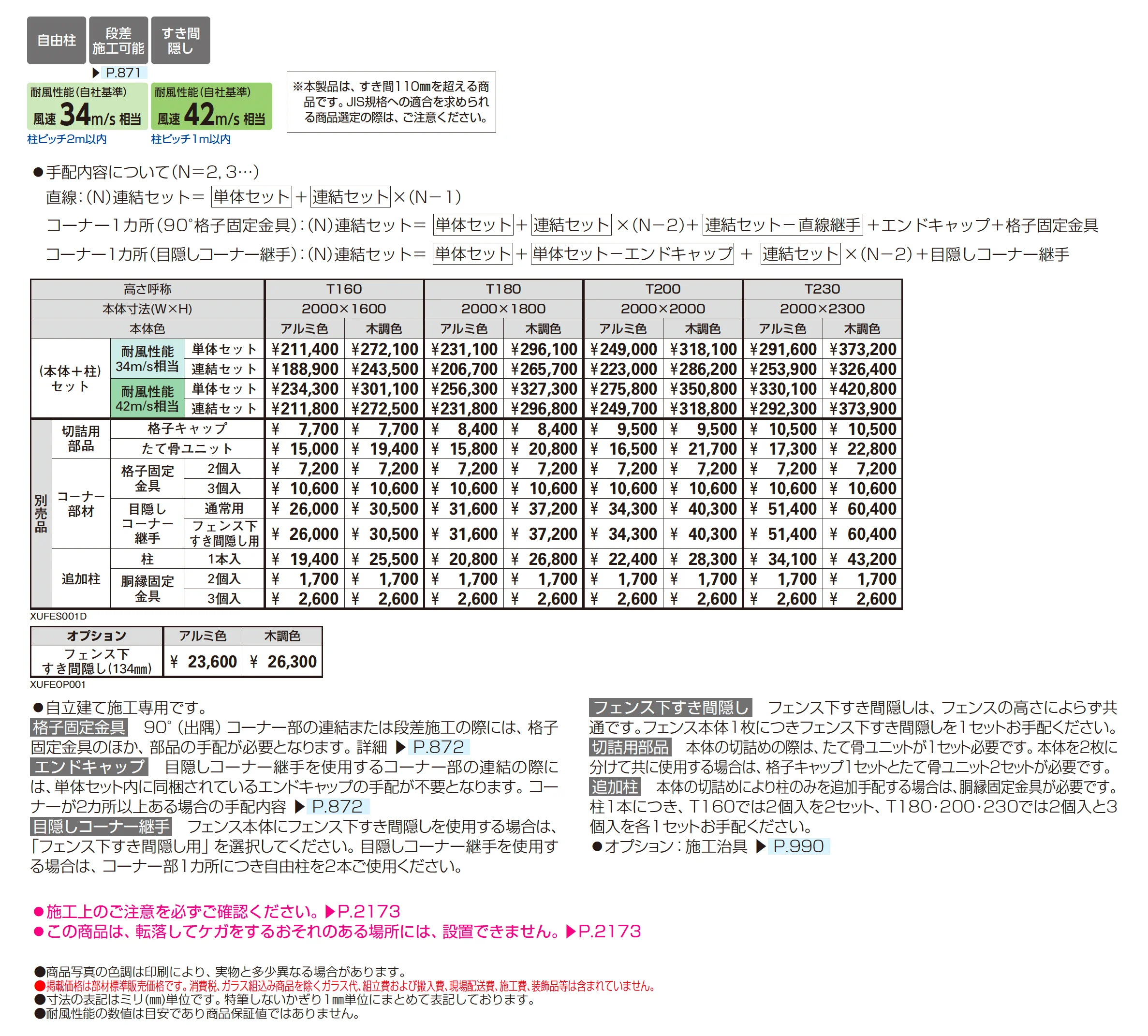 ルシアス スクリーンフェンス S01型_価格_1
