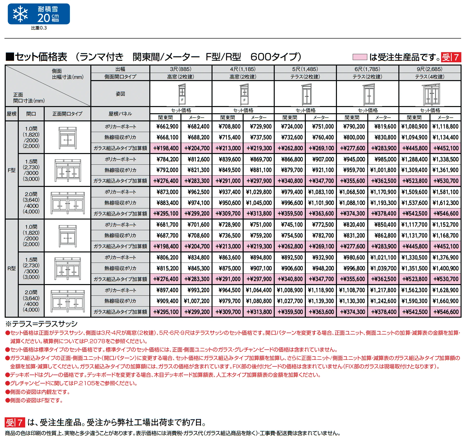 サニージュ R型 床納まり(ランマ付き)関東間_価格_1