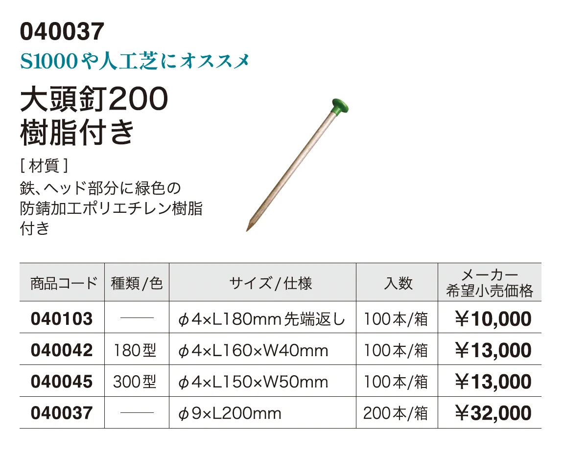 大頭釘200 樹脂付き_価格_1