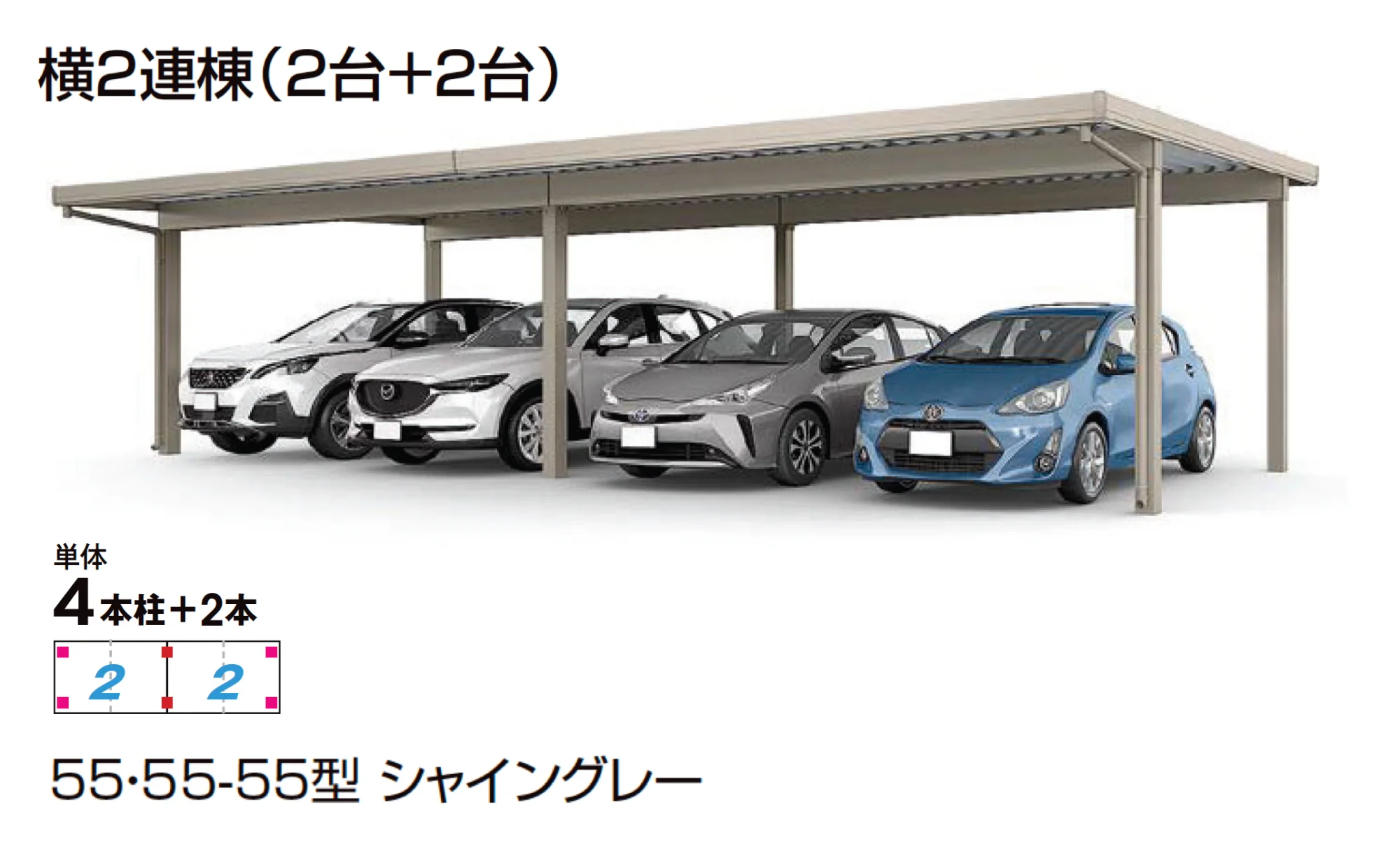LIXILの「カーポートST 3000タイプ 4台用」のサブ画像2