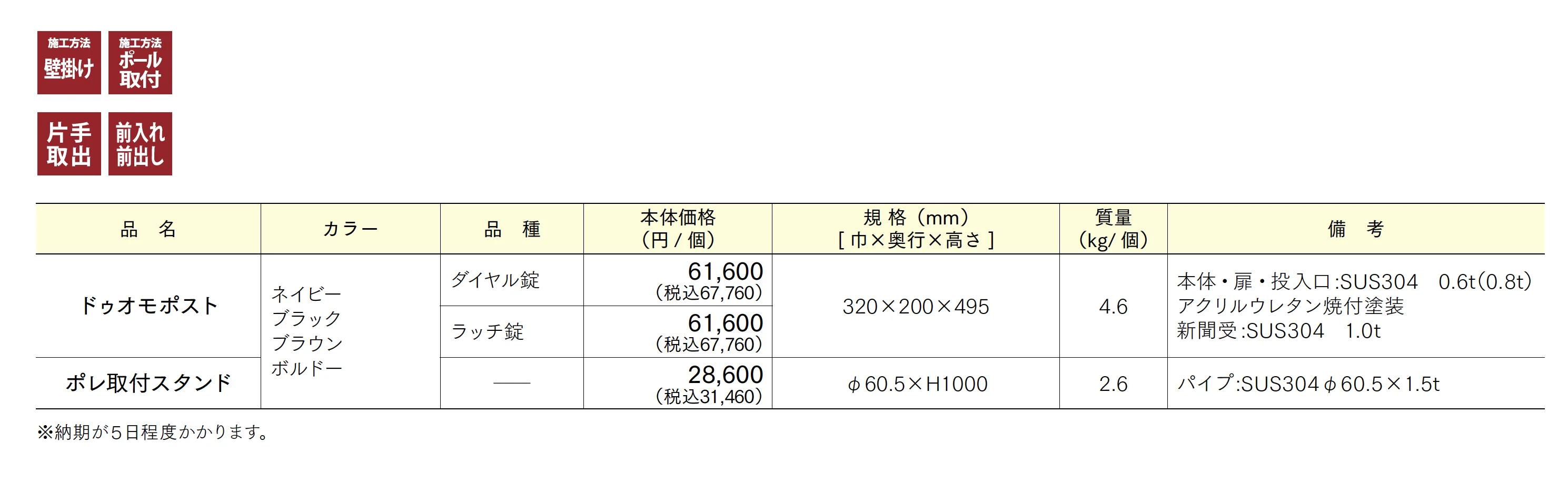 ドゥオモポスト_価格_1