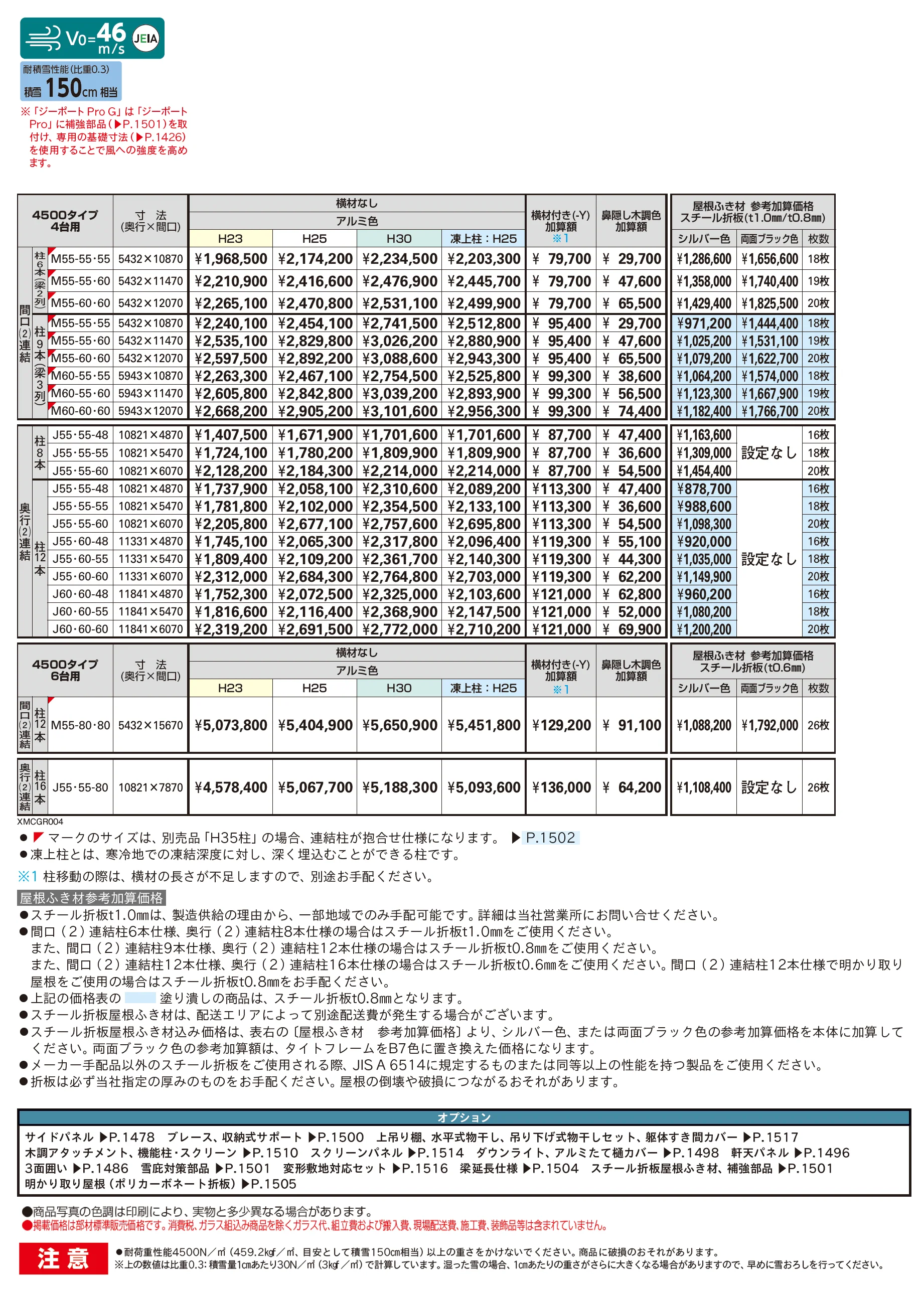 ジーポートPro/Pro G 4500タイプ 4台以上用(奥行連結4台・6台用/間口連結4台・6台用)_価格_1