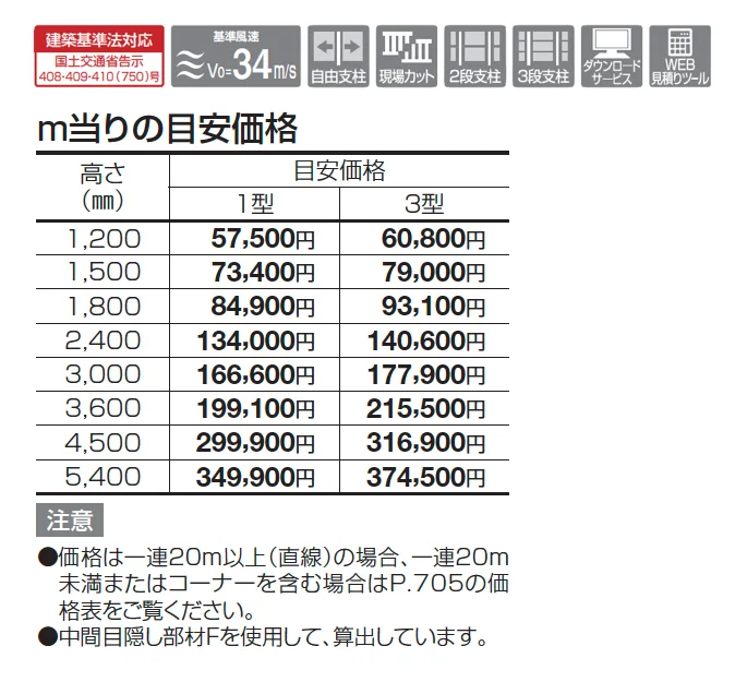 防風フェンスTBF1型【2025年版】_価格_1
