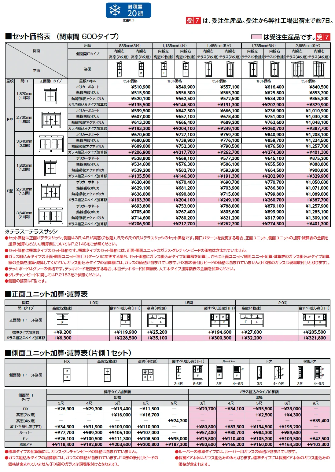 サニージュ R型 床納まり(ランマなし)関東間【2025年版】_価格_3