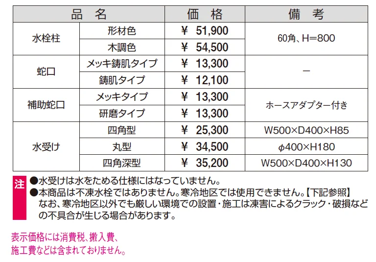 立水栓 (K1W型)【2024年版】_価格_1