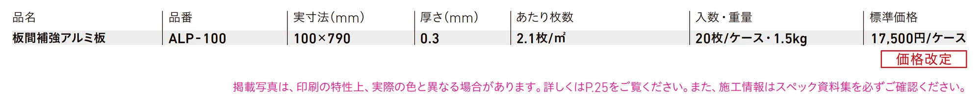 板間補強アルミ板 ALP-100_価格_1