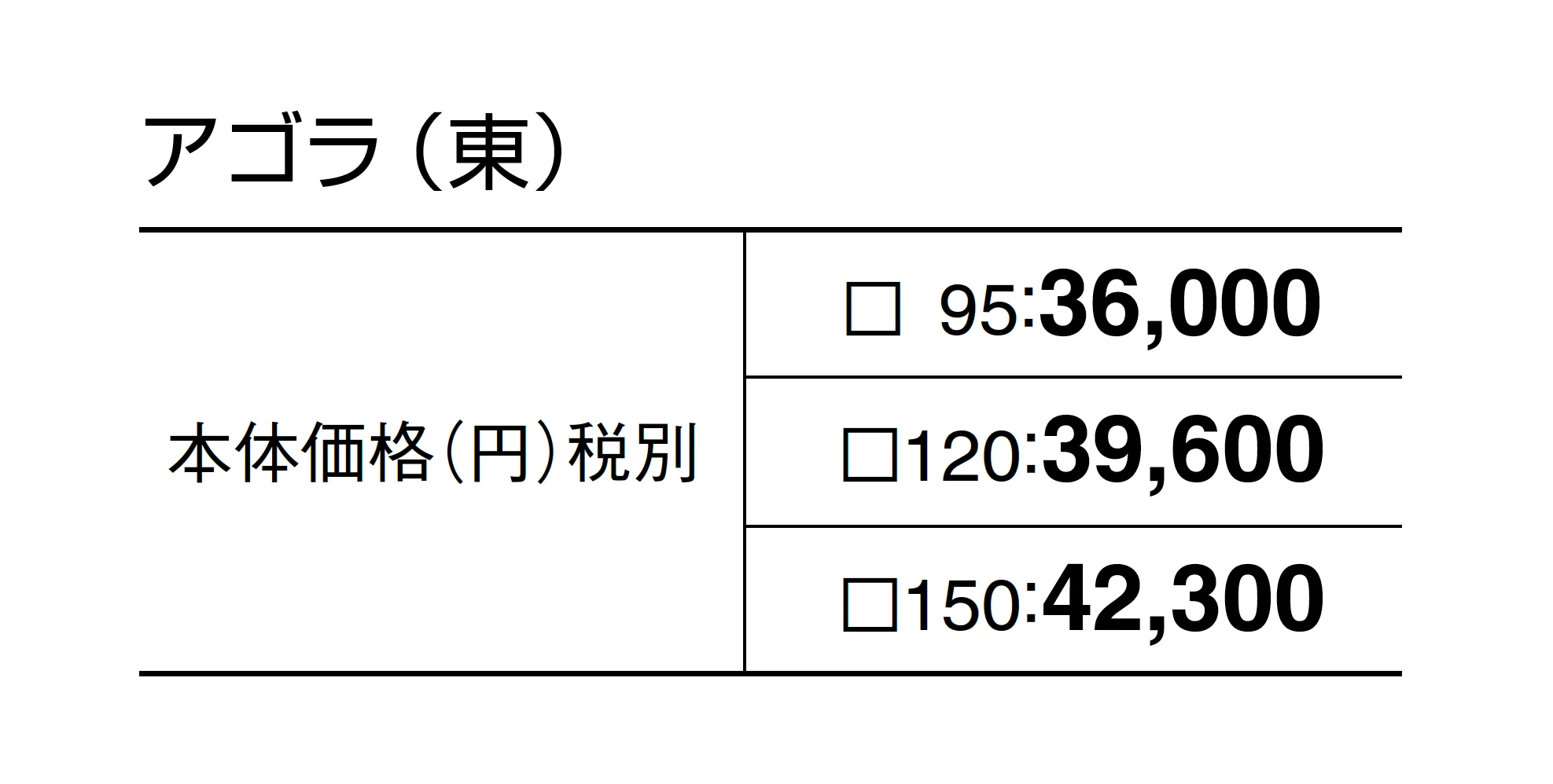 アゴラ_価格_1