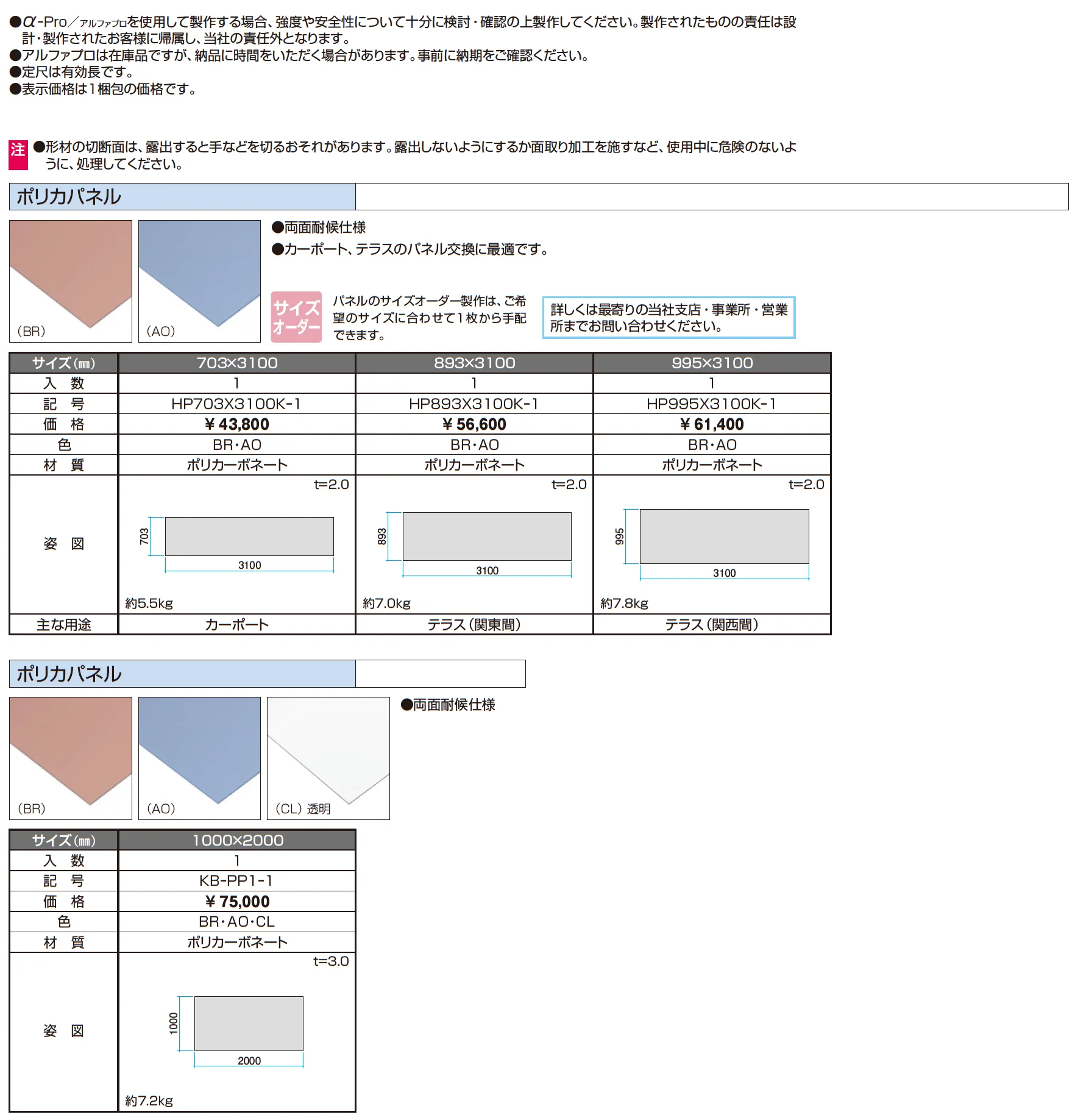 ポリカパネル【α-Pro アルファプロ】_価格_1