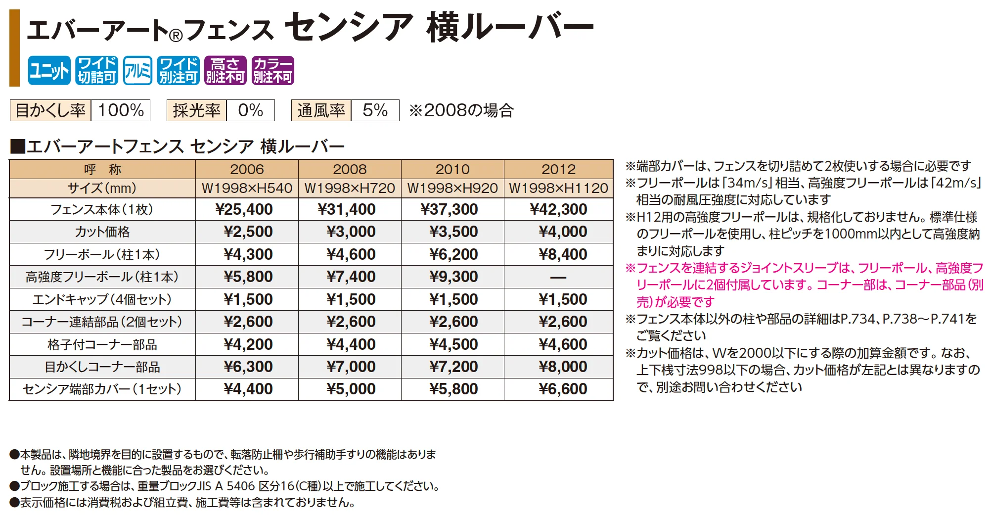 エバーアート®︎フェンス センシア 横ルーバー【2026年版】_価格_1