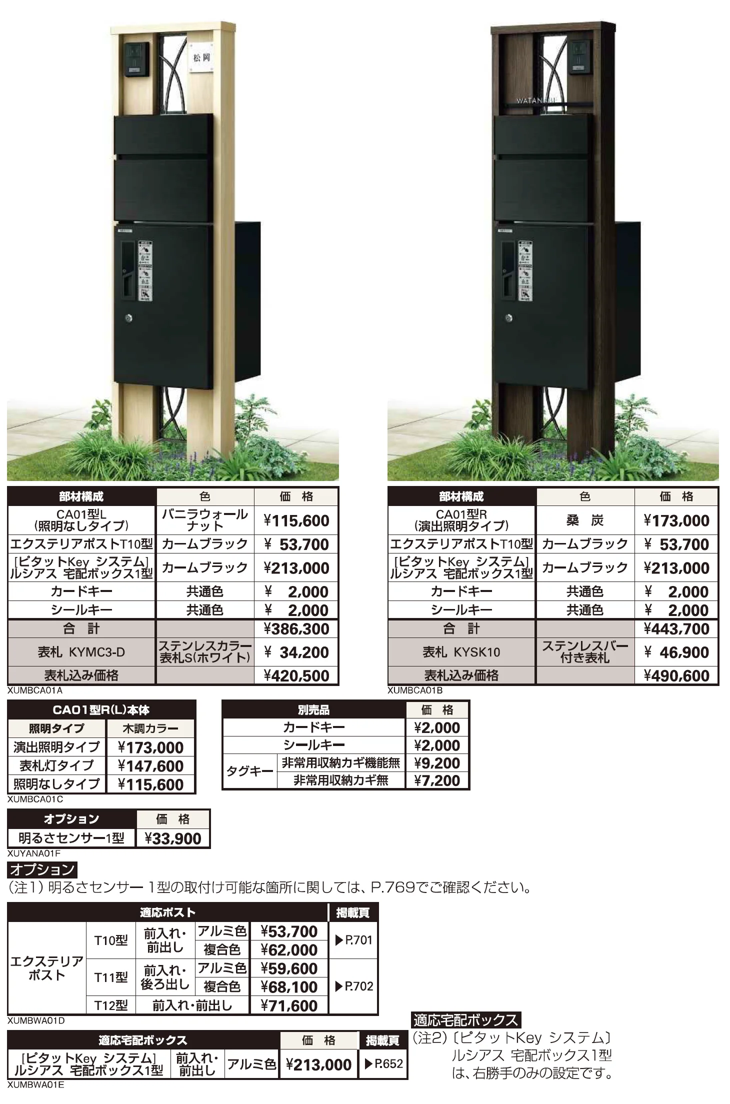 〔ピタットKey システム〕ルシアス 宅配ボックス1型取付用 ルシアス ポストユニット CA01型【2023年版】_価格_1