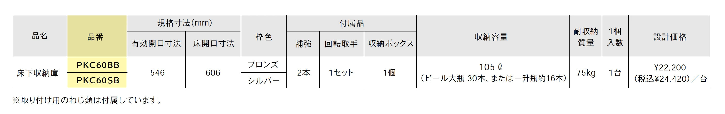 アルミ枠床下収納庫 スタンダード【2025年版】_価格_1