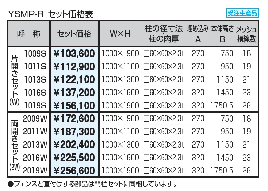 ユメッシュR型門扉 アルミ丸型門柱 シリンダー錠仕様_価格_1