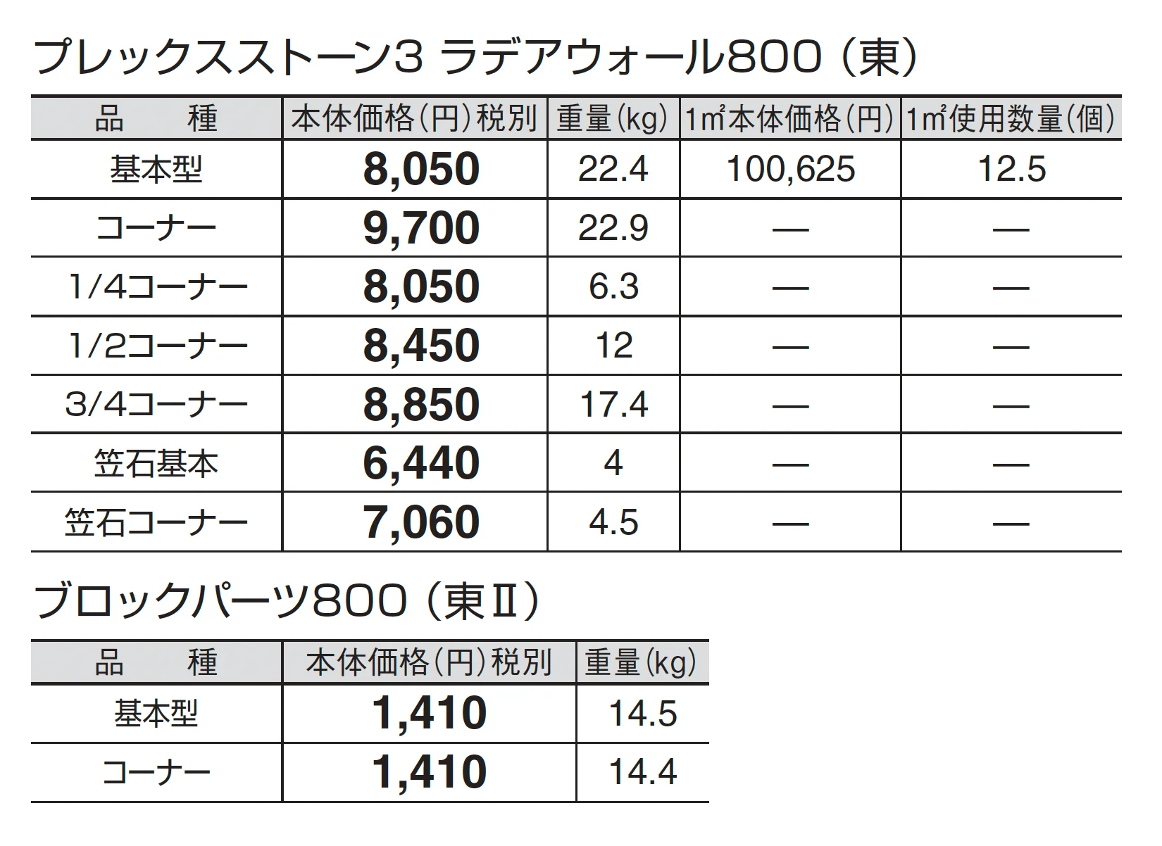 プレックスストーン3 ラデアウォール 800_価格_2