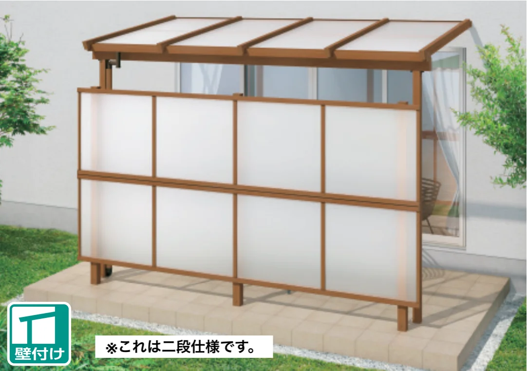 三協アルミの「ナチュレS(前面パネル 一段仕様 独立式 テラスタイプ 壁寄せ納まり・独立納まり)【2024年版】」