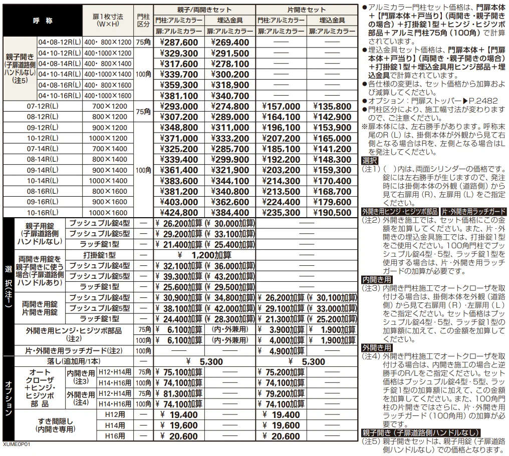 ルシアス 門扉P01型 【2022年版】_価格_1