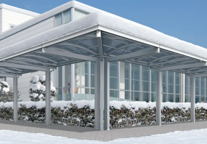 三協アルミの「ファインロードS 一本柱タイプ(偏芯柱)/1500N/㎡ 積雪地域型 L字コーナー連結ユニット 【2022年版】」