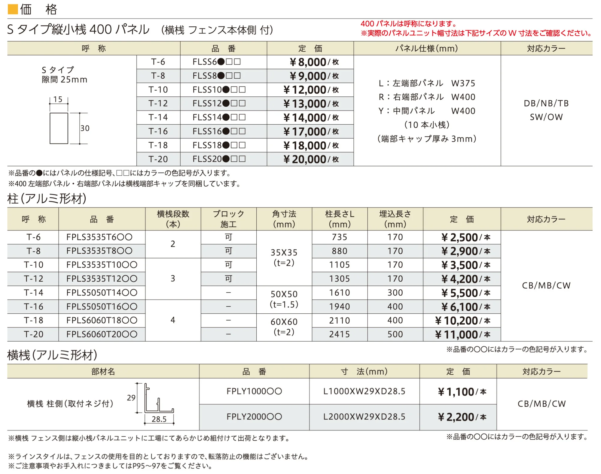 ラインスタイル Sタイプ (隙間25mm) 【2022年版】_価格_1