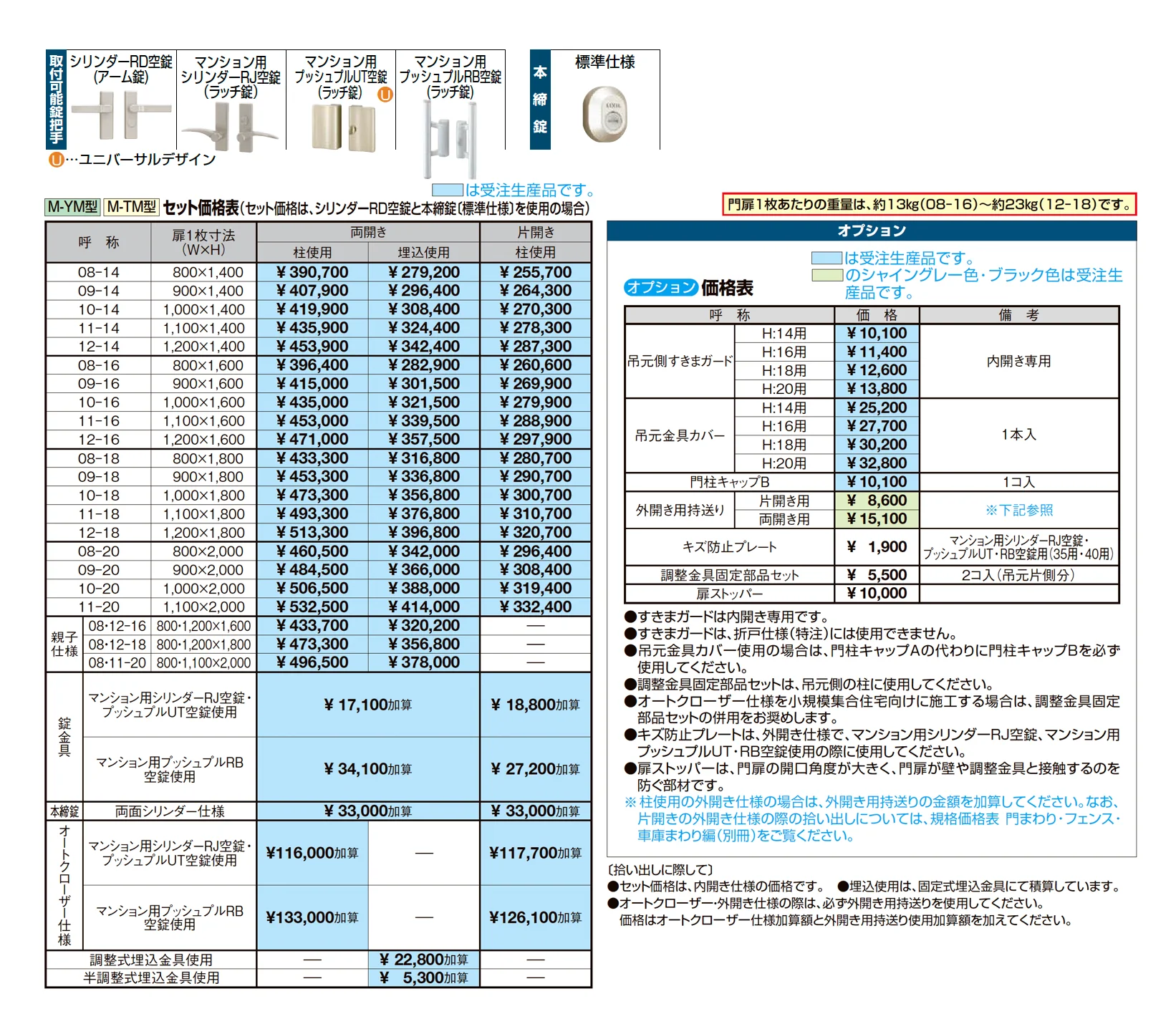 エルネクス門扉 M-TM型_価格_2