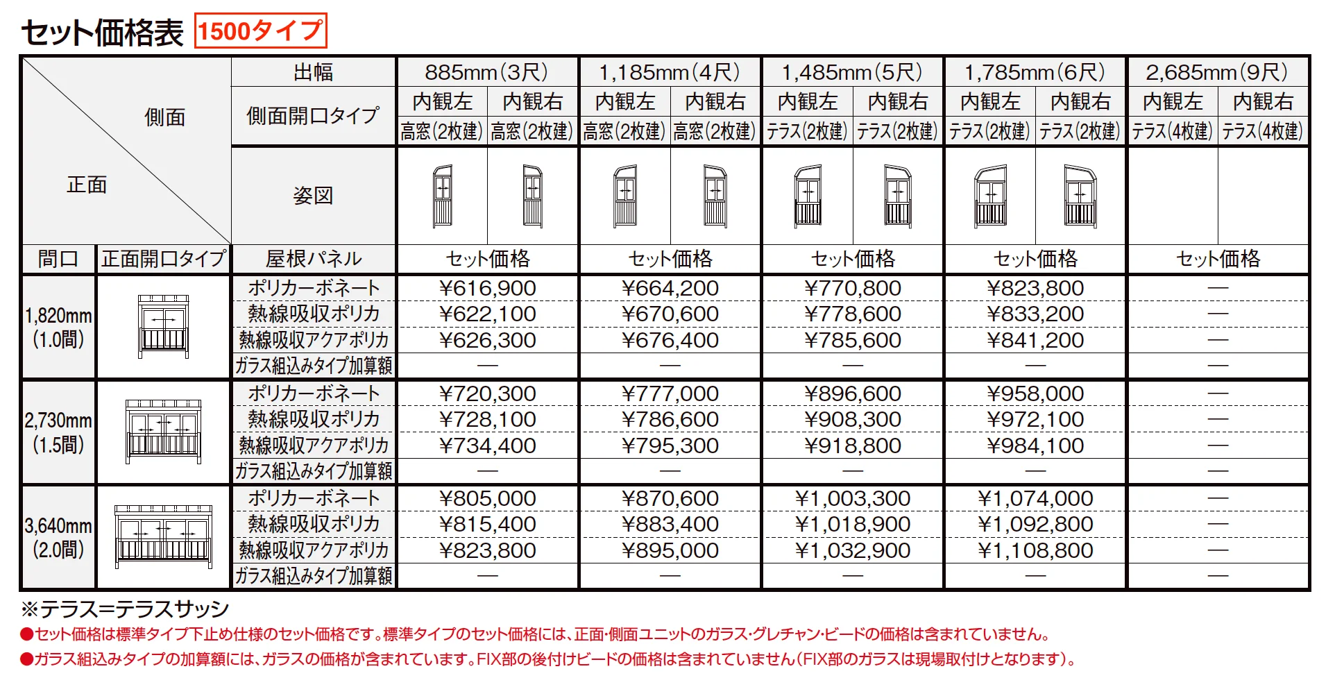 サニージュ R型 アルミバルコニー納まり（柱建て式）関東間【2023年版】_価格_3