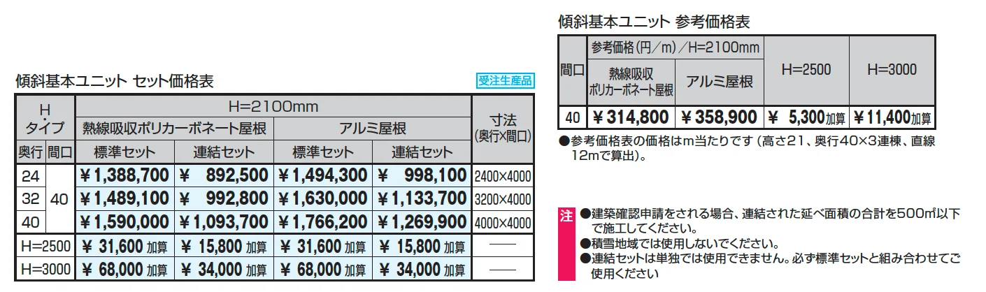 レイロード 両支持タイプ(合掌仕様) 傾斜基本ユニット_価格_1