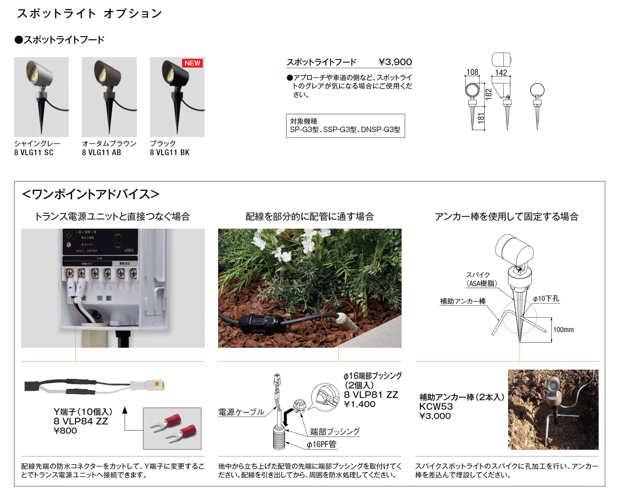スパイクスポットライト SSP-G3型_価格_2