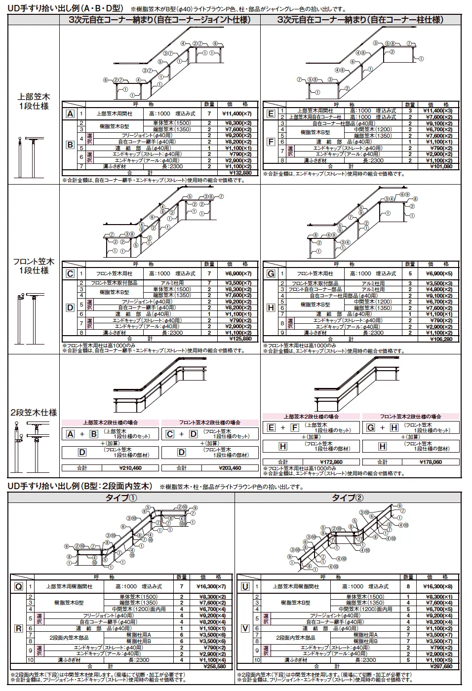UD手すり 壁付け納まり【2023年版】_価格_2