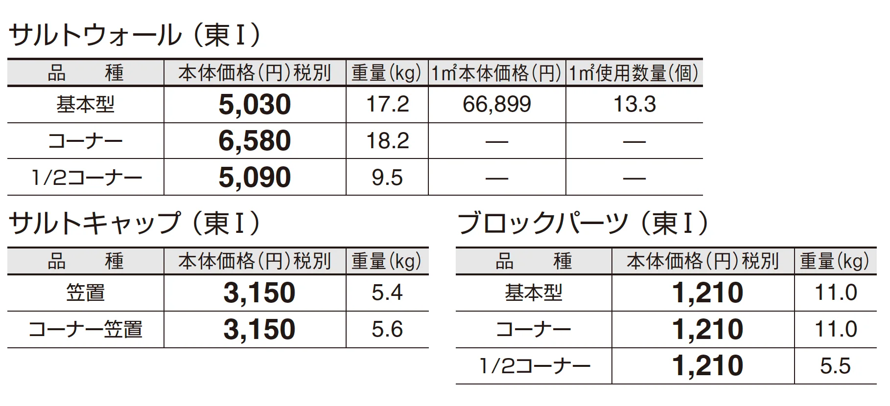 サルトウォール_価格_1