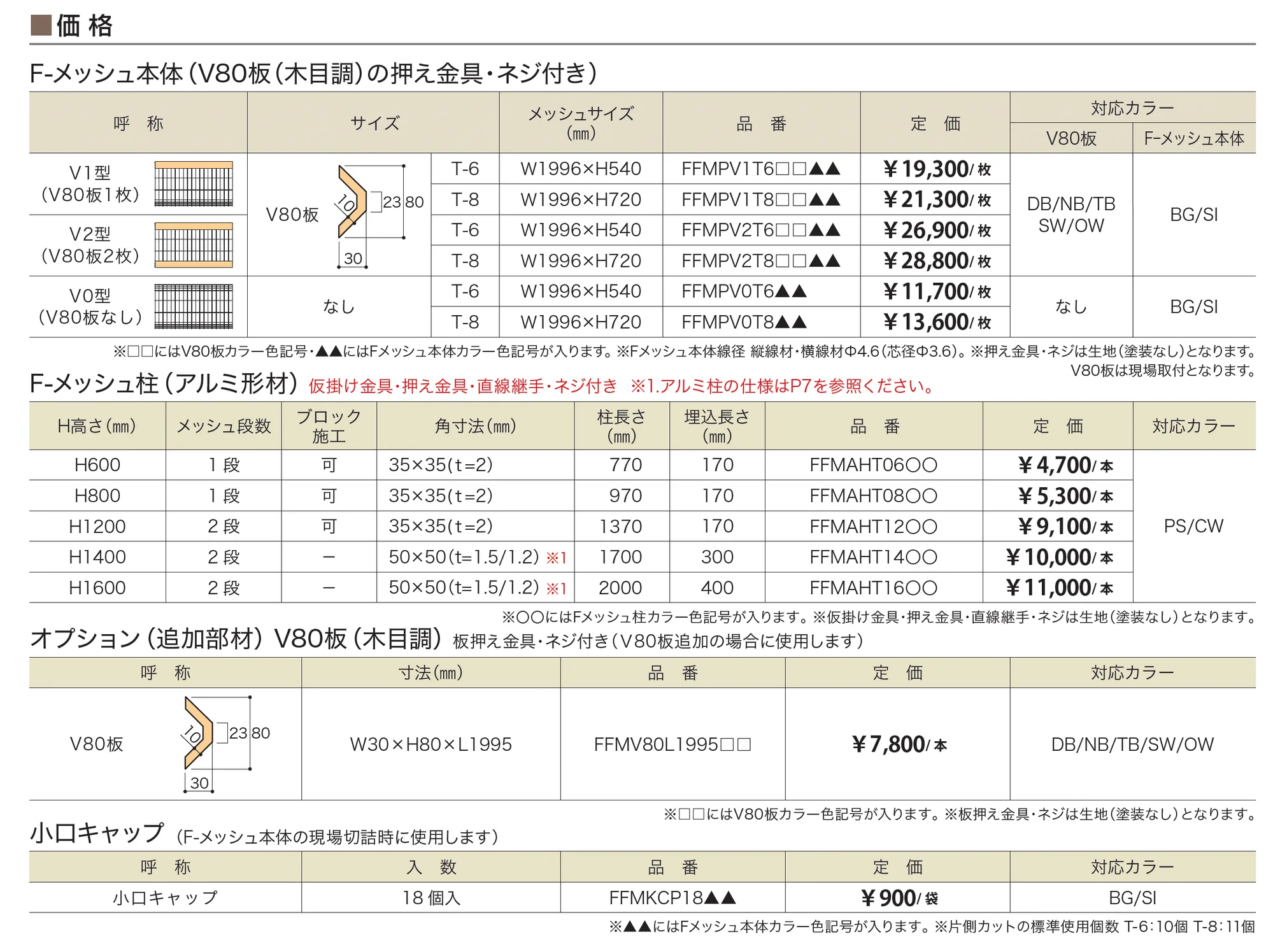 F-メッシュフェンス V型_価格_1