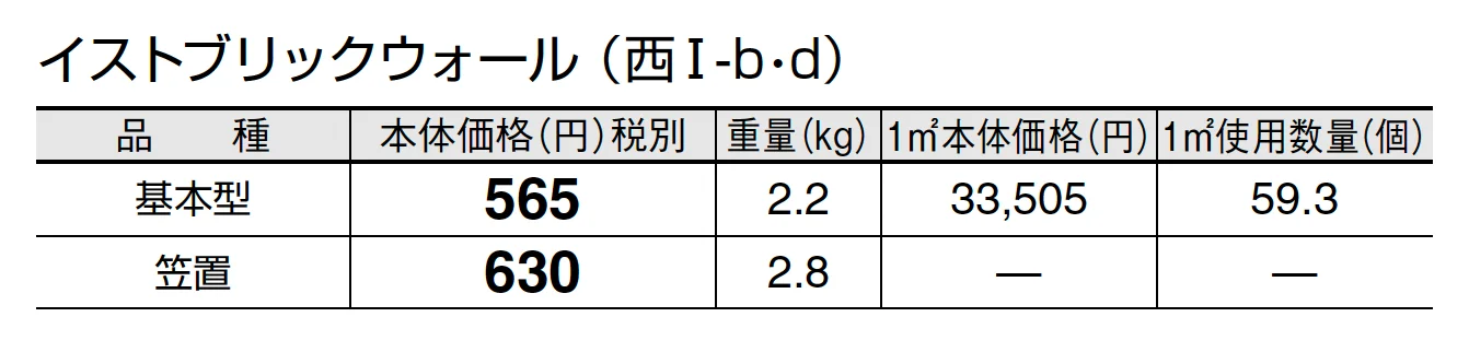 イストブリック ウォール_価格_4