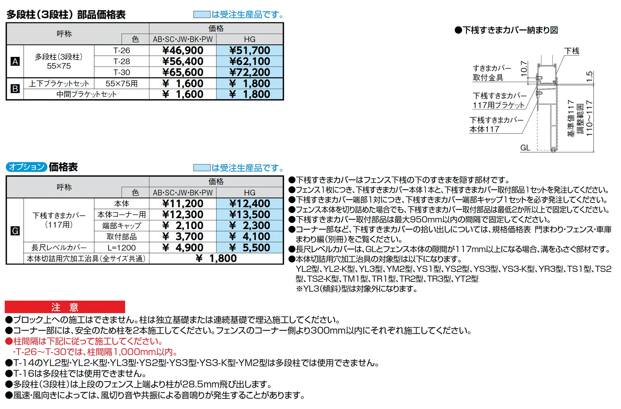 フェンスAB 多段柱(3段柱)_価格_2