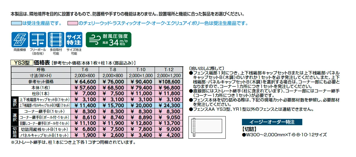 フェンスAA(木調) YS3型【2025年版】_価格_1