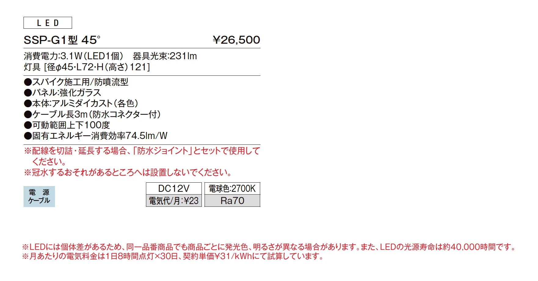 スパイクスポットライト SSP-G1型【2025年版】_価格_1