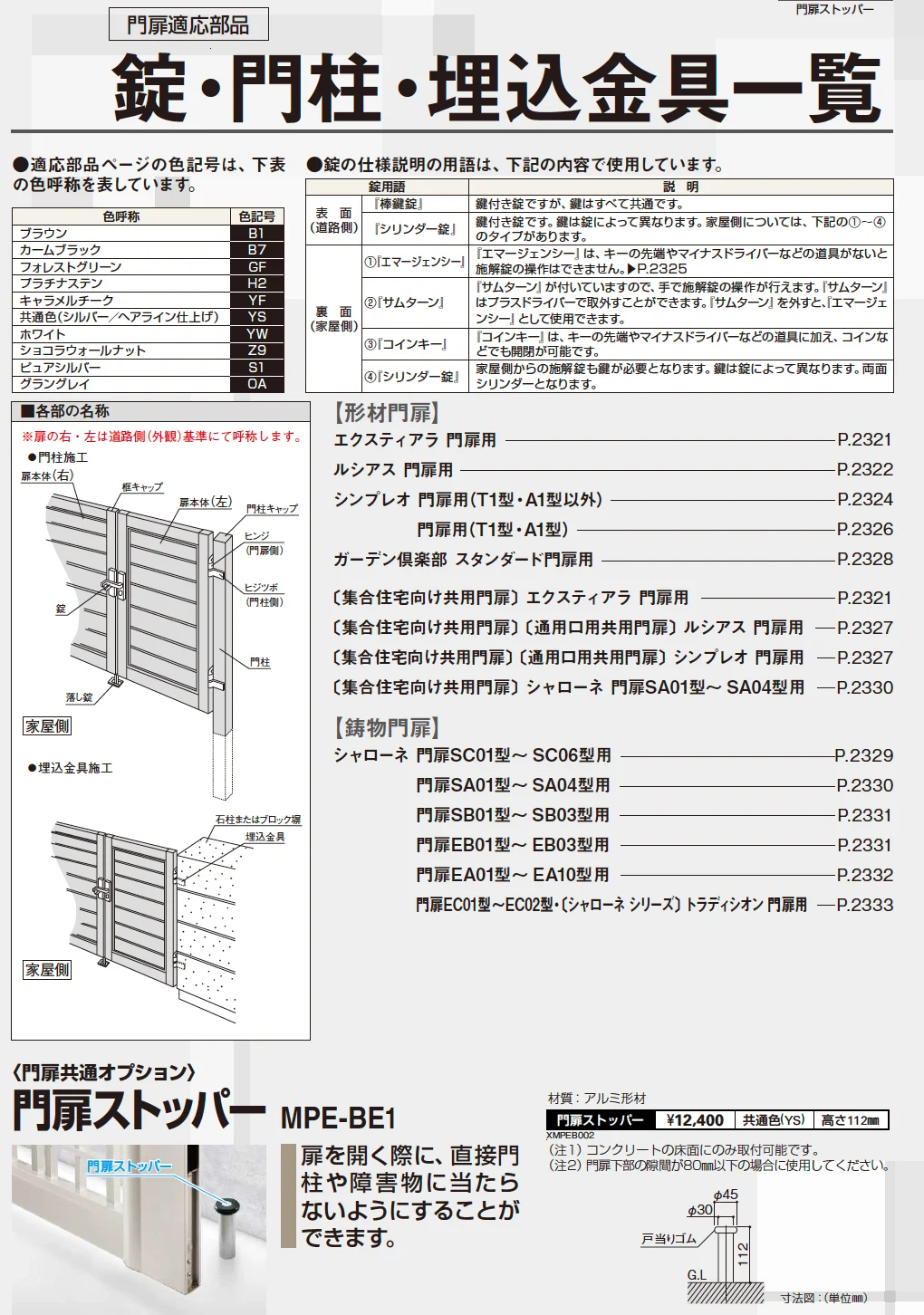YKK AP 門扉ストッパー（2023年版）1