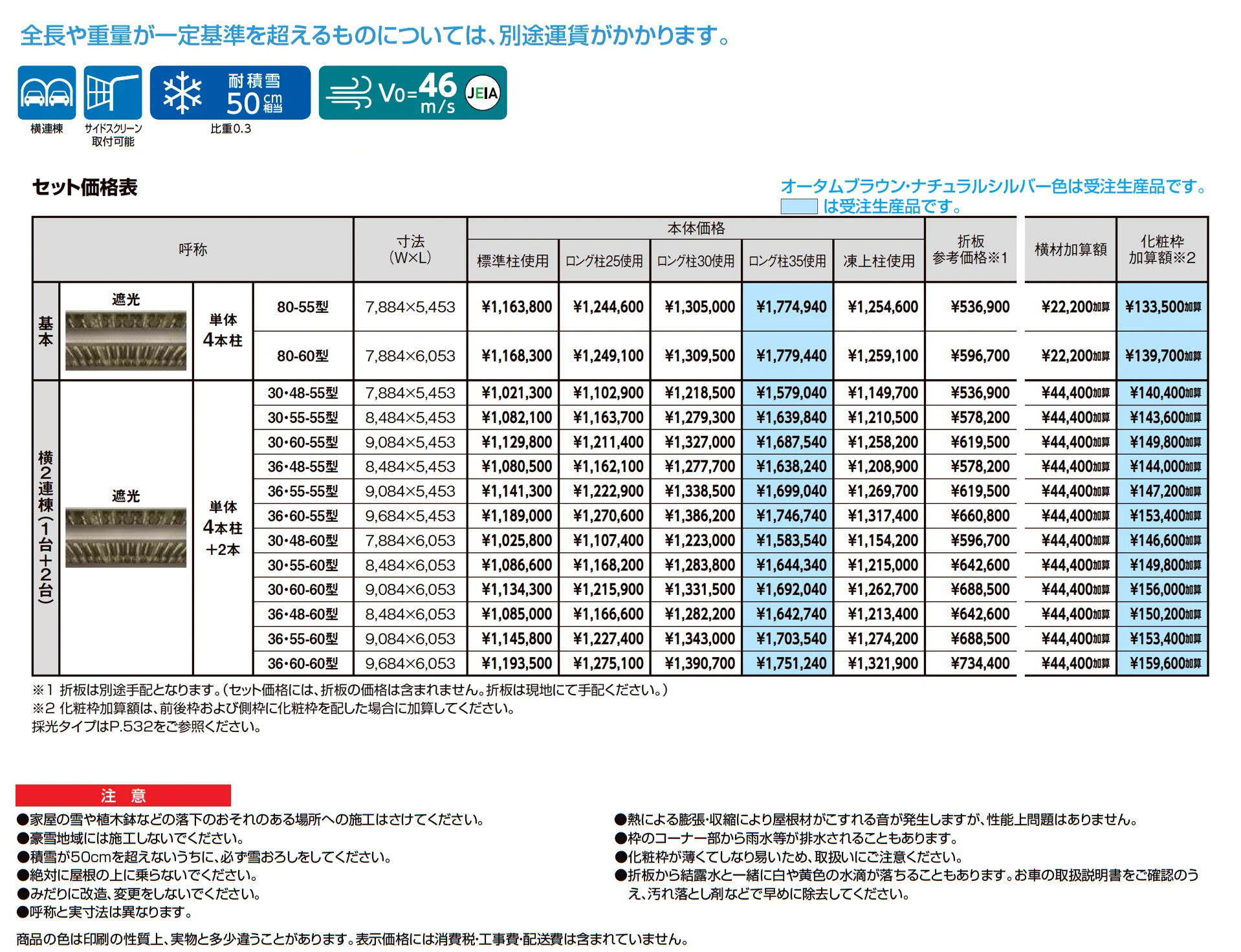 カーポートSW 1500タイプ 3台用_価格_1
