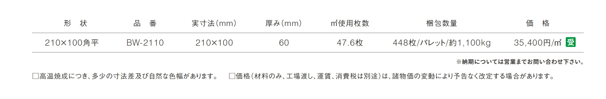 ブリックBW_価格_1
