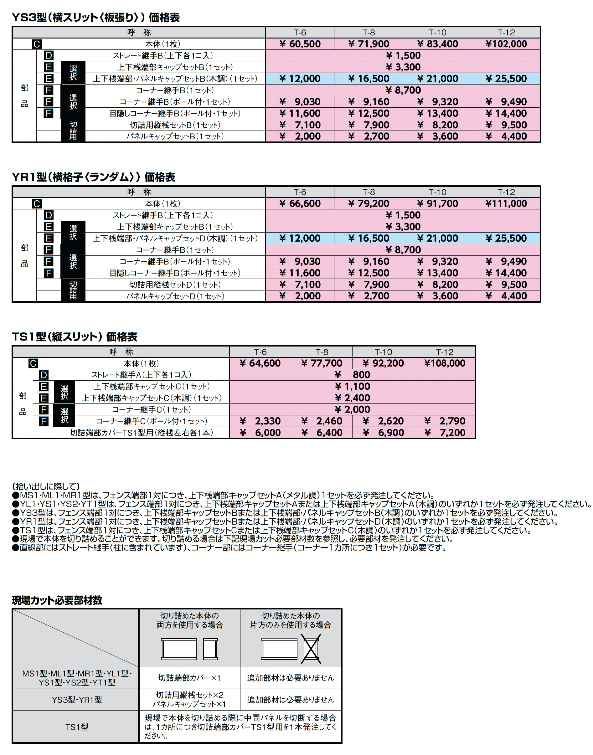 フェンスAA 多段柱(2段柱)_価格_4
