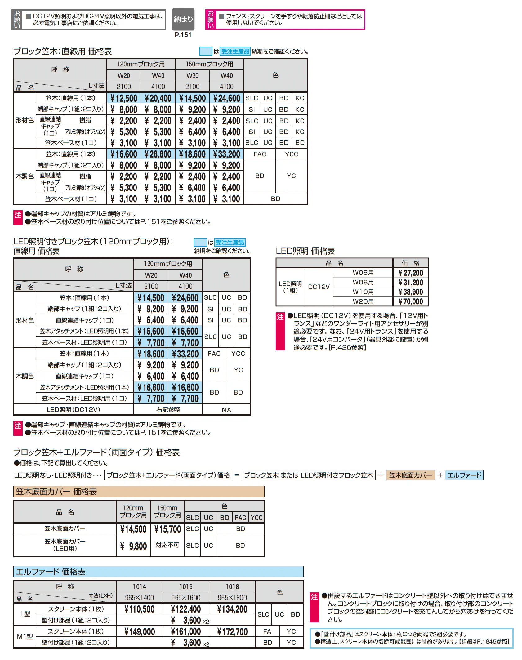 フィオーレ/ブロック笠木・ブロックたて枠_価格_1