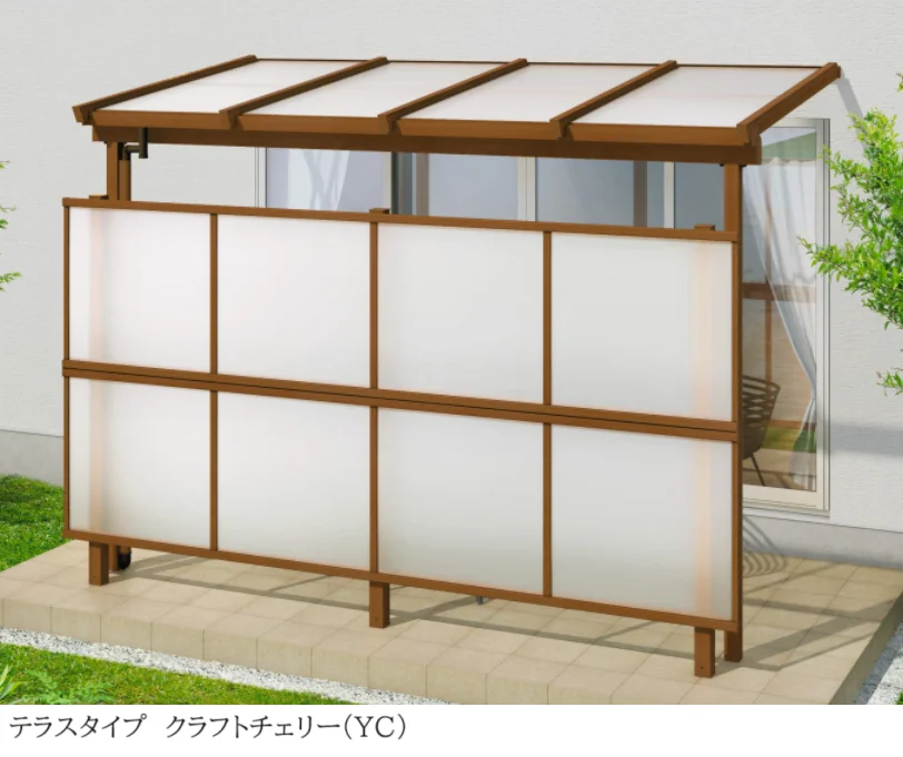 三協アルミの「ナチュレP(前面パネル 二段仕様 独立式 テラスタイプ 壁寄せ納まり・独立納まり)【2024年版】」