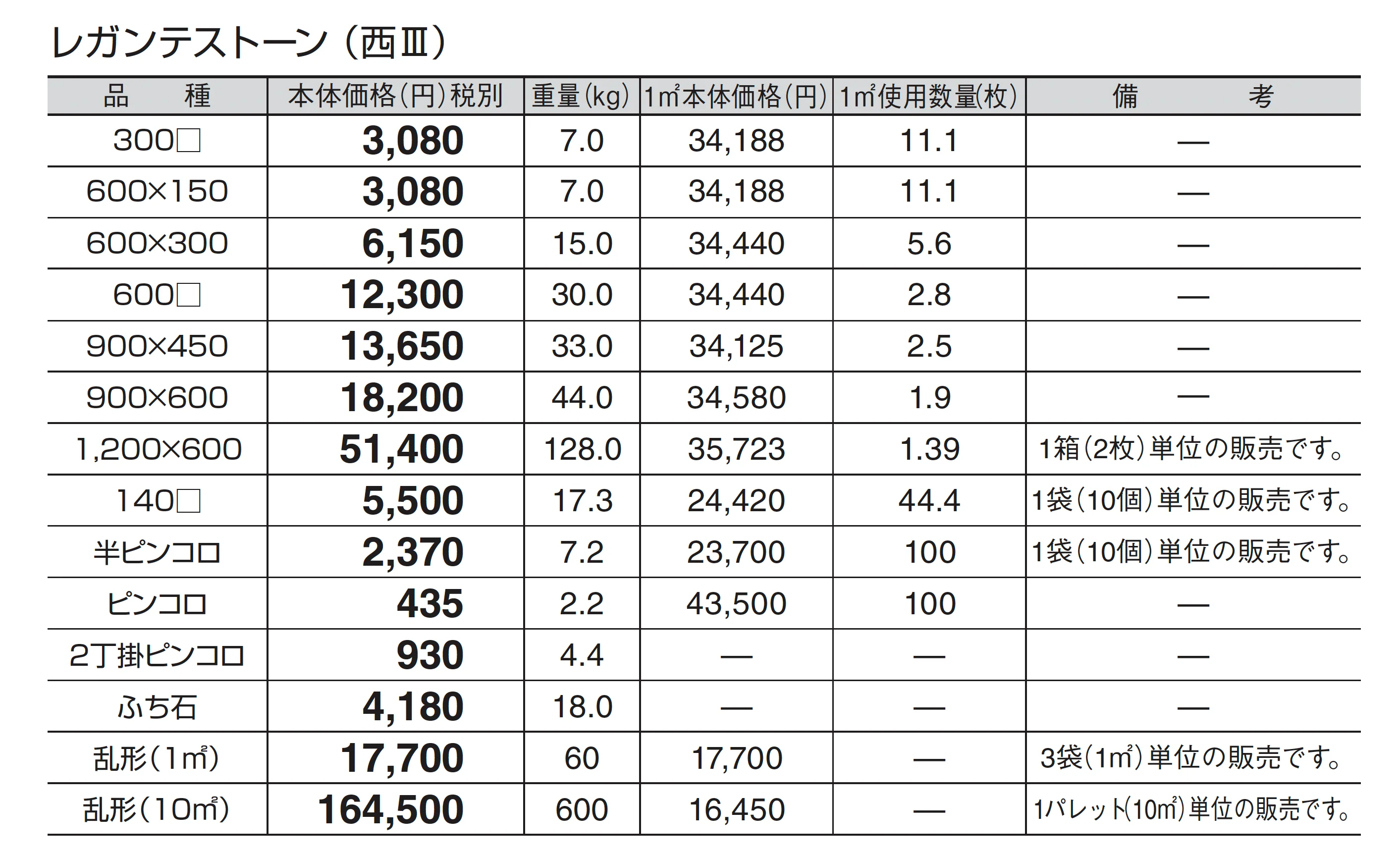 レガンテストーン_価格_4