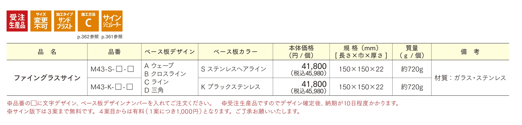 ファイングラスサイン_価格_1